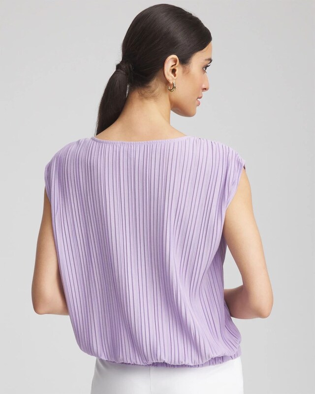 Pleated Bubble-Hem Tee - image 3